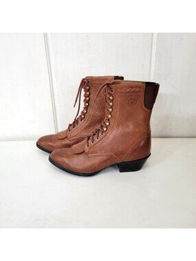 Ariat Heritage Women's Brown Leather Lace-Up Roper Kiltie Boots Size 8.5 Western
